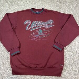 Vintage Extreme Skiing Sweatshirt The Ultimate Run Size Large 90s Maroon